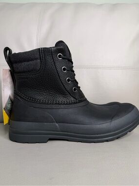 Muck Boots Originals Duck Lace Black Leather Boots Mens Size 8 NEW